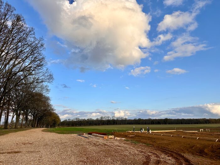 Camp Kudzu construction site with big Mississippi sky